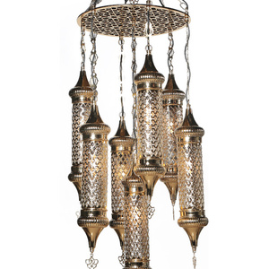 Lámpara de Araña de Vidrio Soplado Turco con Diseño de Níquel Especial Loop, con 7 Lámparas, Ahorro de Energía, Certificación CE, 110-240V, Uso Doméstico y Comercial - Product Image 3