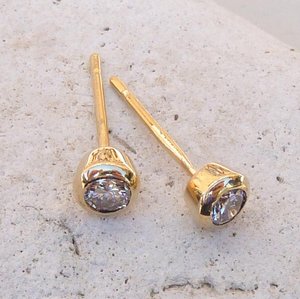 Boucles d'oreilles en diamant naturel de 0,50 carat en or 14 carats, boucles d'oreilles en diamant pour filles, boucles d'oreilles en diamant - Product Image 4