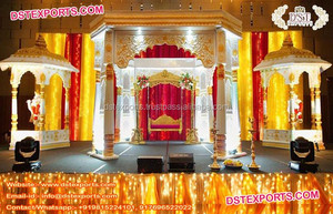 Mandap en bois pour mariage indien, mandap artisanal en bois, mandap de mariage de conception antique, décoration d'événement au Canada - Product Image 2