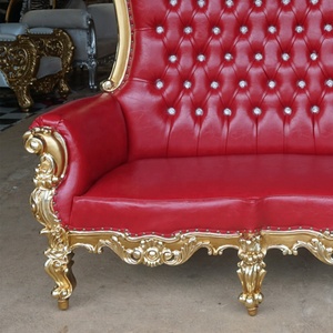 Chaise de trône de causeuse à dossier haut de luxe royal français canapé de qualité à dossier long pour les événements de mariage hôtels salon appartement - Product Image 6