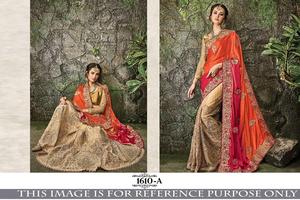La India pakistán diseñador fiesta desgaste sari con bordado blusa - Product Image 2