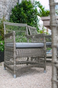 Ensemble de meubles modernes en rotin et rotin pour l'extérieur cadre en aluminium Patio jardin hôtels à manger résidences privées tissu PE - Product Image 3