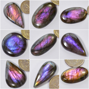 หินลาบราดอไรต์แบบหลวมสีม่วงธรรมชาติ,อัญมณีทรงหลวม Cabochon ผสมสำหรับทำเครื่องประดับอัญมณีขายส่ง - Product Image 4