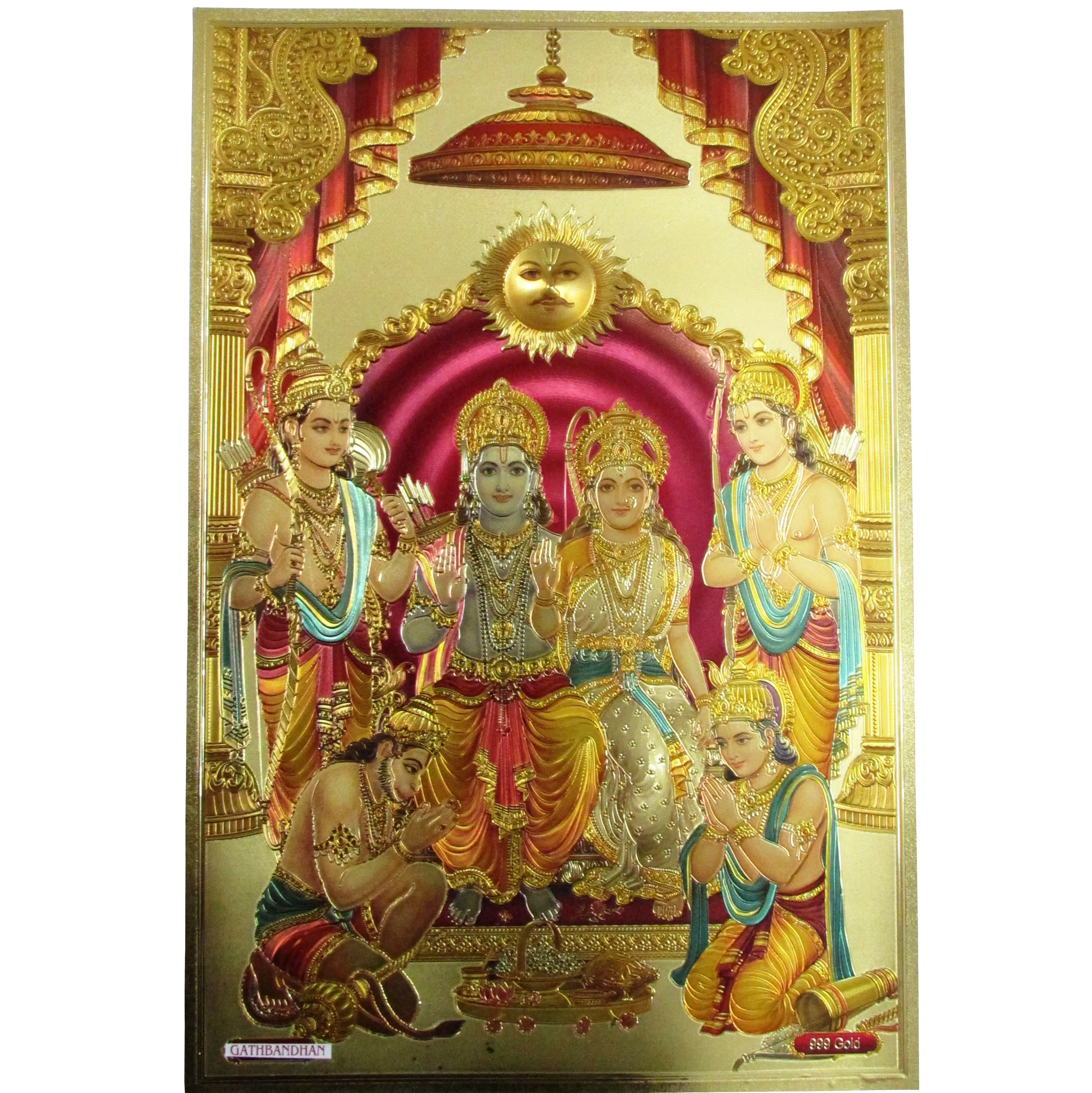 gold foil 3D Indian God Gold Foil Picture Art and Craft Indian 24k for decoration or collection