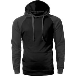 Sweat à capuche 2 tons pour hommes, pull en Raglan Premium, noir et charbon de bois - Product Image 1