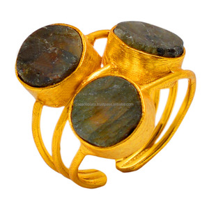 Labradorite naturelle pierre précieuse faite à la main plaqué or bague de créateur bijoux bague en argent antique bijoux bagues antiques. - Product Image 1
