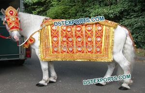 Costume de cheval motif paon, 1 pièce, décoration de mariage, tenue cheval fantaisie, fabrication de décoration - Product Image 2