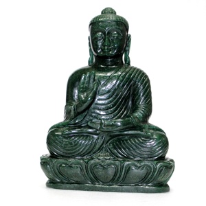 Estatua de Buda Aventurina verde, estatua tibetana india, talla - Product Image 1