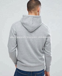 Sweat à capuche pour homme en coton 100% respirant et écologique de haute qualité, en molleton français uni, à deux couleurs, à coupe longue, avec fente latérale - Product Image 2