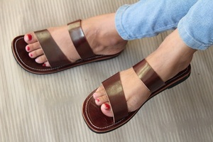 <b>Women</b> Genuine Leather Vintage Flat <b>Women</b> <b>Sandal</b> Slipper - Product Image 4