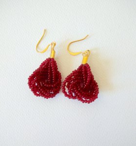 Garnet earrings, dangling earrings,maroon earring - Product Image 1