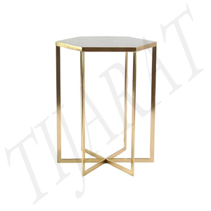 Mesa de centro de METAL con tapa de vidrio, mesita lateral de café, mesa de café de vidrio - Product Image 3