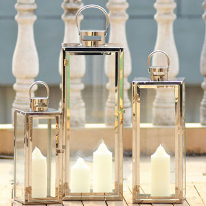 Fleur d'acier inoxydable et lanterne romantique - Product Image 1