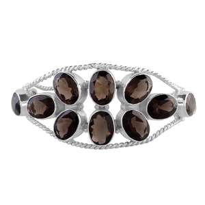 Pulsera de cuarzo ahumado, joyería de plata de ley 925 - Product Image 4