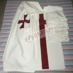 Tunique maçonnique des Chevaliers Templiers en coton léger avec broderie en point de croix - Product Image 2