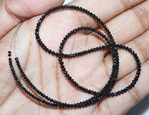 ลูกปัดเพชรสีดำธรรมชาติจากผู้ผลิตในอินเดีย, สร้อยคอเพชรสีดำ - Product Image 6