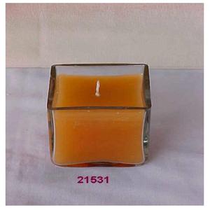 Bougie en verre de couleur orange au prix de gros de luxe très bon marché en stock - Product Image 2