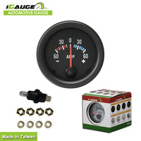 Ampèremètre analogique de voiture haute stabilité 52 mm, indice IP66, avec rétroéclairage à ampoule et balayage à 90 degrés