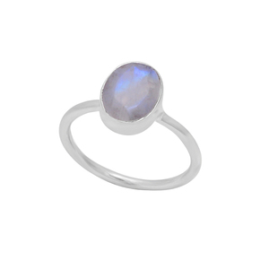 Rainbow Moonstone Faceted 925 Sterling Silver Gemstone Classic Ring Jewelry for Unisex Grossiste Fabrication Casa De Plata - Product Image 2