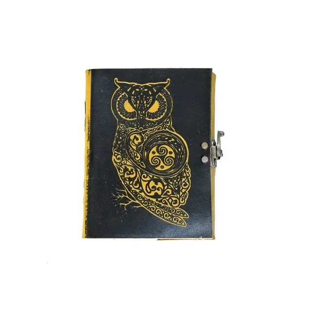 A5 owl Office notebook stationery custom embossed printing organizers Relief process leather book