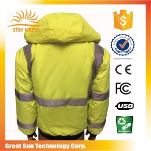 Ansi Goedkeuring Outdoor Kwaliteit Hoge Zichtbaarheid Reflecterende Veiligheid Verwarmde Jas - Product Image 4