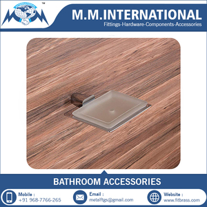 Best Quality <b>Bathroom</b> <b>Accessories</b> Brass Base Glass Soap Dish for Hotel ware Available at Wholesale Price from India for Export - Product Image 2
