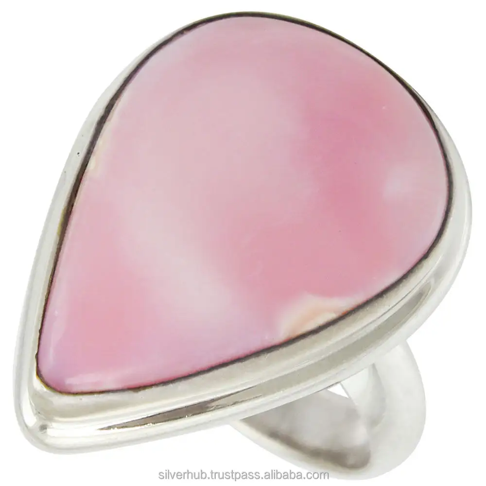 Glittering Pink Opal Rings Indian Jewelry 925 Solid Sterling Silver Bulk Wholesale Rings Handmade Fine Silver Jewelry Suppliers