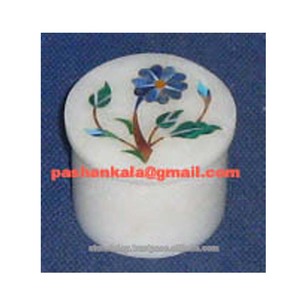 Boîte à pilules en marbre blanc - Product Image 1