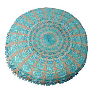 Indian Designer New Pillow Collection Autumn 2022 Mandala Embroidery Round <b>Yoga</b> Meditation Seat <b>Cushions</b> Tatami Floor Pillow - Product Image 5