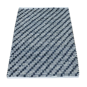 พรมหนังสีฟ้าแบบอินเดียที่ยั่งยืนสำหรับห้องครัวห้องนั่งเล่นทำด้วยมือเสื่อสี่เหลี่ยมพรมปูพื้นสำหรับตกแต่งโรงแรม - Product Image 5
