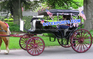 Buggy de tourisme de la famille royale anglaise, calèche royale noire tirée par des chevaux, calèche de style anglais, calèche victorienne Baghi - Product Image 5