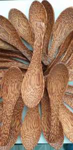 Cuillère à soupe en bois de noix de coco, 1 pièce, cuillère à soupe en coquille de noix de coco naturelle (Ms.Sandy 0084587176063 WS) - Product Image 5