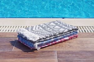 Toalla ashtemal de doble capa con estampado azteca, tejido Jacquard de PEST-AZT-BLK2, Colección, 100% algodón - Product Image 4