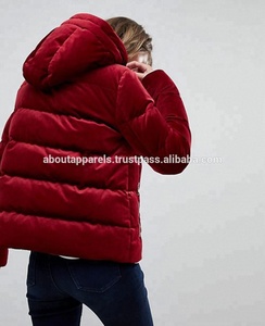 Blouson Bomber matelassé léger sur mesure, taille plus, style olive, pour femmes, à capuche, en velours, rembourré, matelassé, à rayures - Product Image 2