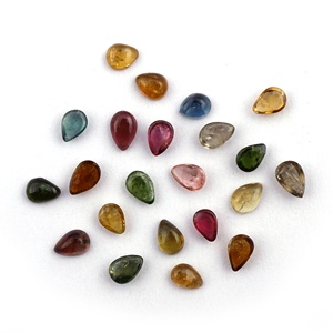 Piedras preciosas en forma de pera de turmalina múltiple, cabujón, Gema suelta - Product Image 1