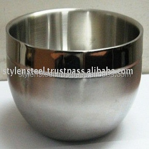 Durable Elegant Double Wall Stainless Steel Salad <b>Bowl</b> <b>Set</b> Polished Metal Deep <b>Mixing</b> Serving Dinner <b>Bowls</b> for Kitchenware Use - Product Image 2