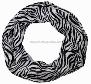 Printed 100% Viscose Infinity Scarf with <b>Snood</b> for Spring - Product Image 1