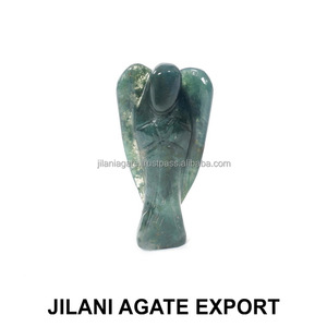 Venta al por mayor 2 pulgadas Jilani Ángel tallado Feng Shui estilo verde Aventurina piedra semipreciosa piedras preciosas arte coleccionable bolsillo Ángel - Product Image 2