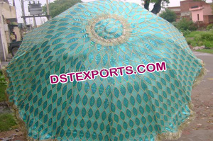 Parapluie léger en velours de couleur personnalisée, traditionnel pour les mariages indiens, dernier cri en matière de décoration de mariage, exclusif - Product Image 6