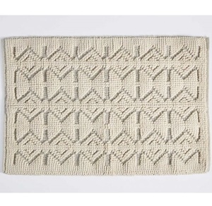 Alfombrillas de baño sólidas modernas con diseño de diamante, 100% algodón, alta absorción de agua, ligeras, hechas a máquina para el hogar y los hoteles - Product Image 4
