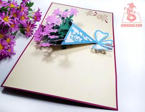 Nouvelle carte florale 3D faite à la main, artisanat, découpe de papier pop-up, fleur de lys, cadeau et carte de vœux - Product Image 4