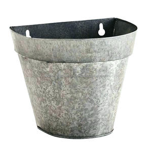 Accesorios de jardín indios hechos a mano, jardineras de espacio grande, cubo rústico para exteriores, soporte para plantas, jardinera de pared galvanizada - Product Image 1