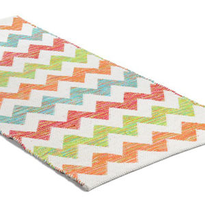 Tapis moderne en coton tissé à glands, rayé, lavable à la main, petit tapis extérieur uni pour salon, salle de bain, polyvalent - Product Image 1