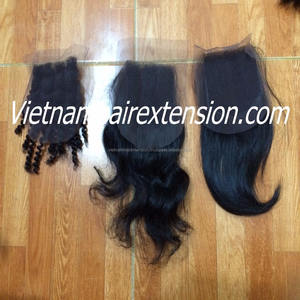 Vente en gros de fermetures en dentelle à ondulations lisses et soyeuses, 100% cheveux humains vierges Remy, longueurs de 8 à 40 pouces - Product Image 5