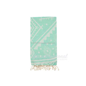 Serviettes turques Navajo Pestemal, serviette Hammam Turquie vente en gros-couverture de plage et serviette/Greencolor Jacquard tissé Collection - Product Image 2