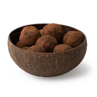Bol en coquille de noix de coco brillant naturel, bas prix écologique 4 pièces