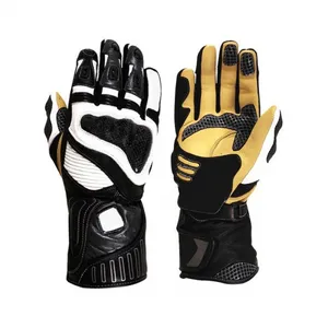 RIDING MOTORCYCLE LEATHER GLOVES yellow Motorcycle & Auto Racing Wear Mountain Bike Gloves Motocross Racing Rider Gloves