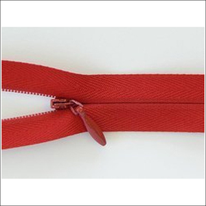 3# Open-end Auto Lock Nylon Invisible Zipper for Bridal Wedding Dress Red 100 Length - Product Image 5