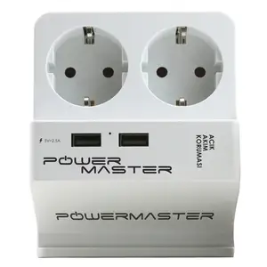 Powermaster Surge Protected Power Strip With Two Outlets and Two USB Ports - 16892