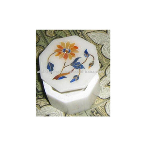 Caja para pastillas con incrustaciones de mármol, atractiva - Product Image 1